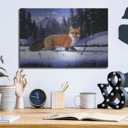 Luxe Metal Art 'Red, White And Blue' by R. Hed, Metal Wall Art,16x12