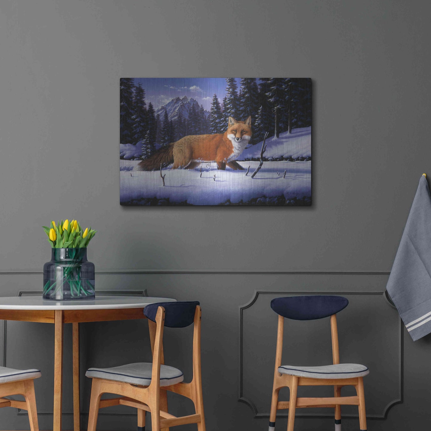 Luxe Metal Art 'Red, White And Blue' by R. Hed, Metal Wall Art,36x24