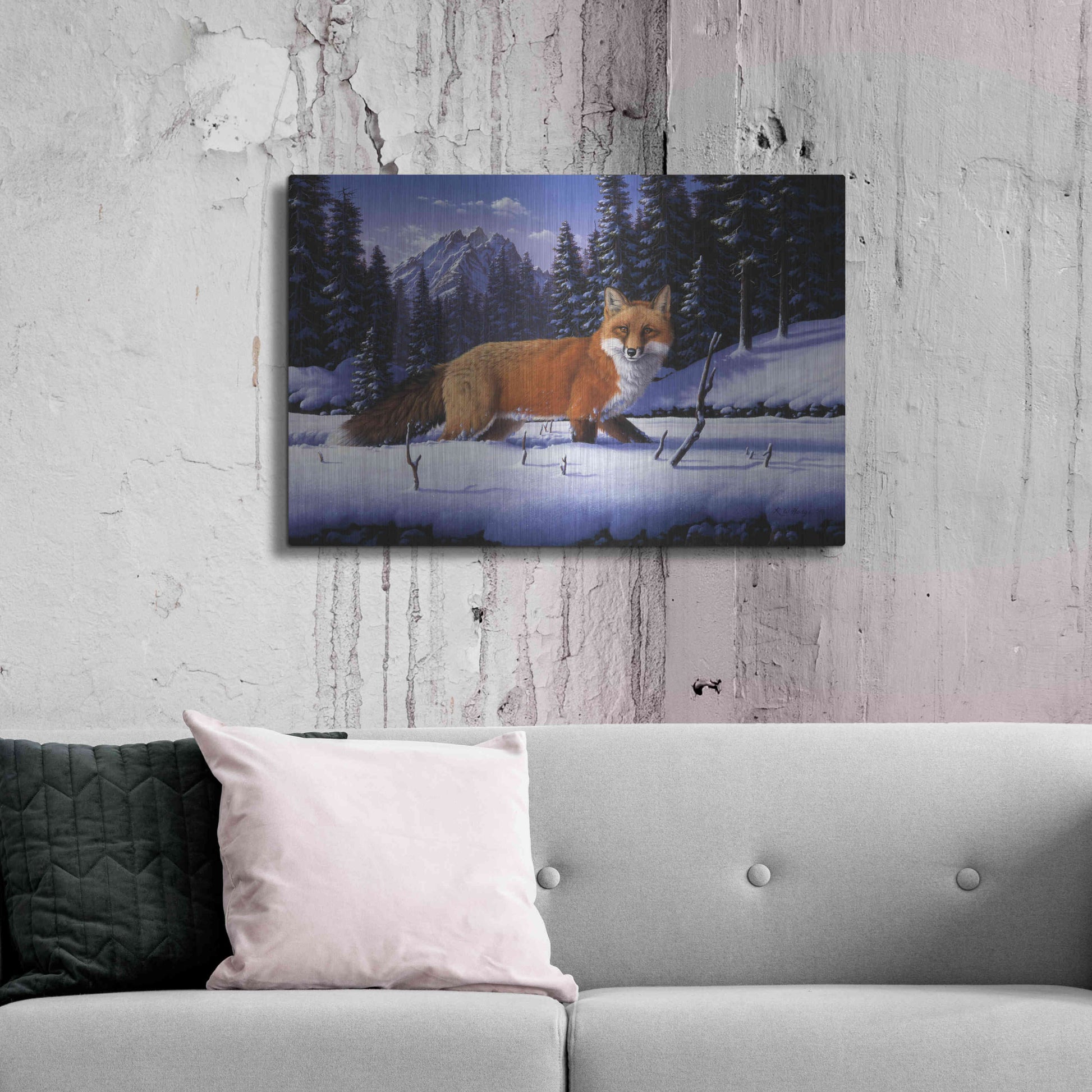 Luxe Metal Art 'Red, White And Blue' by R. Hed, Metal Wall Art,36x24