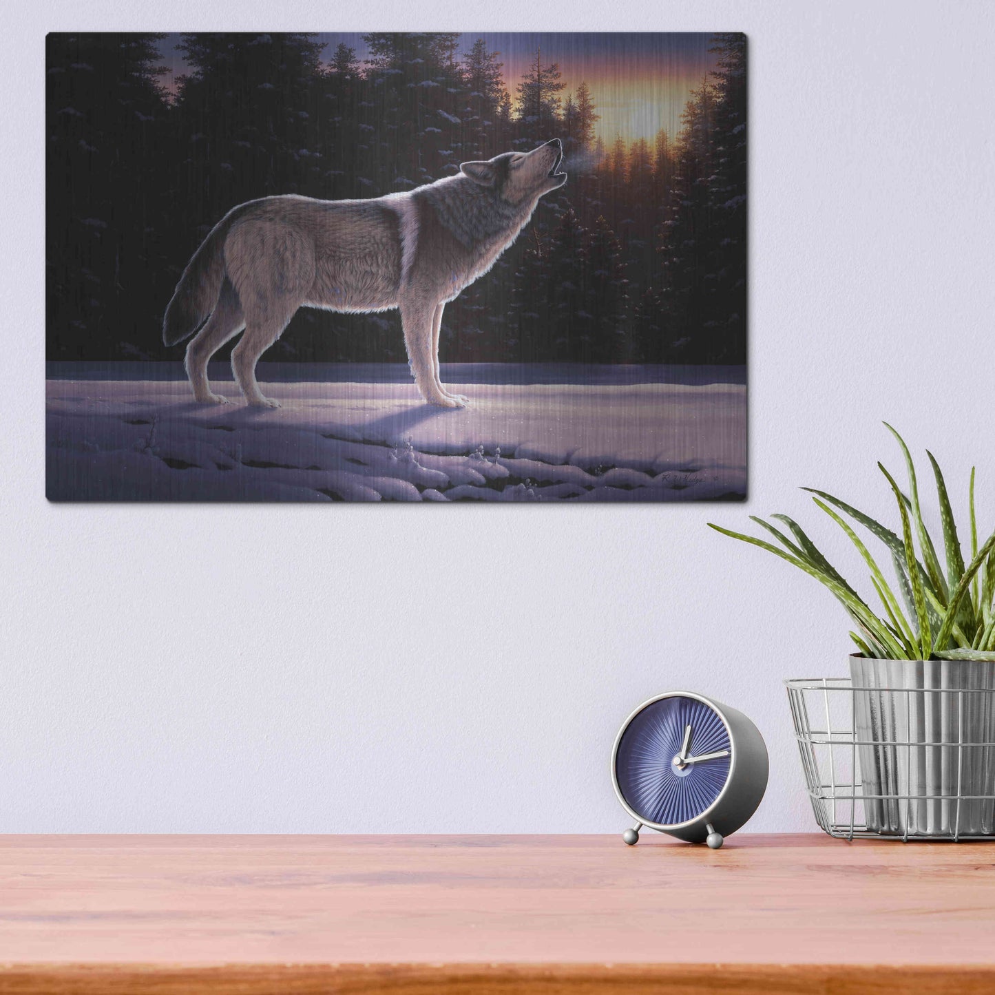 Luxe Metal Art 'The Last Ember' by R. Hed, Metal Wall Art,16x12