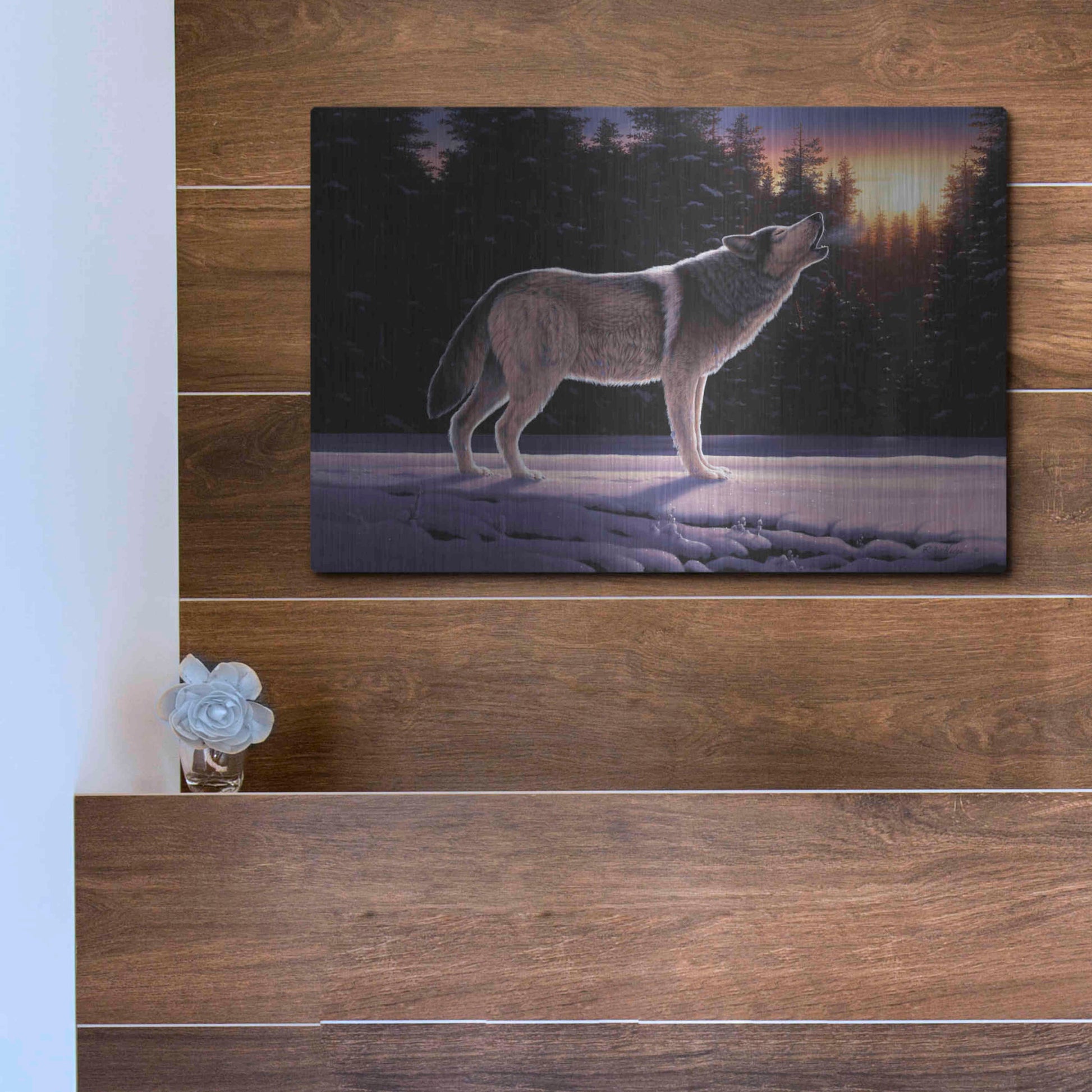 Luxe Metal Art 'The Last Ember' by R. Hed, Metal Wall Art,16x12