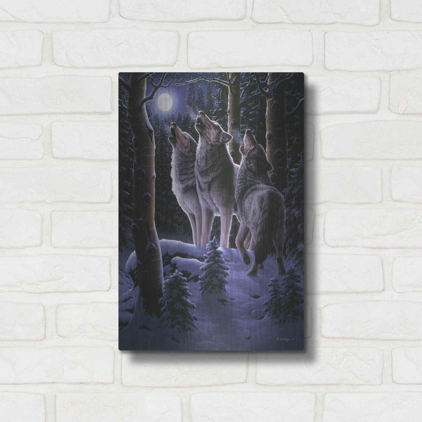 Luxe Metal Art 'Midnight Clear' by R. Hed, Metal Wall Art,12x16