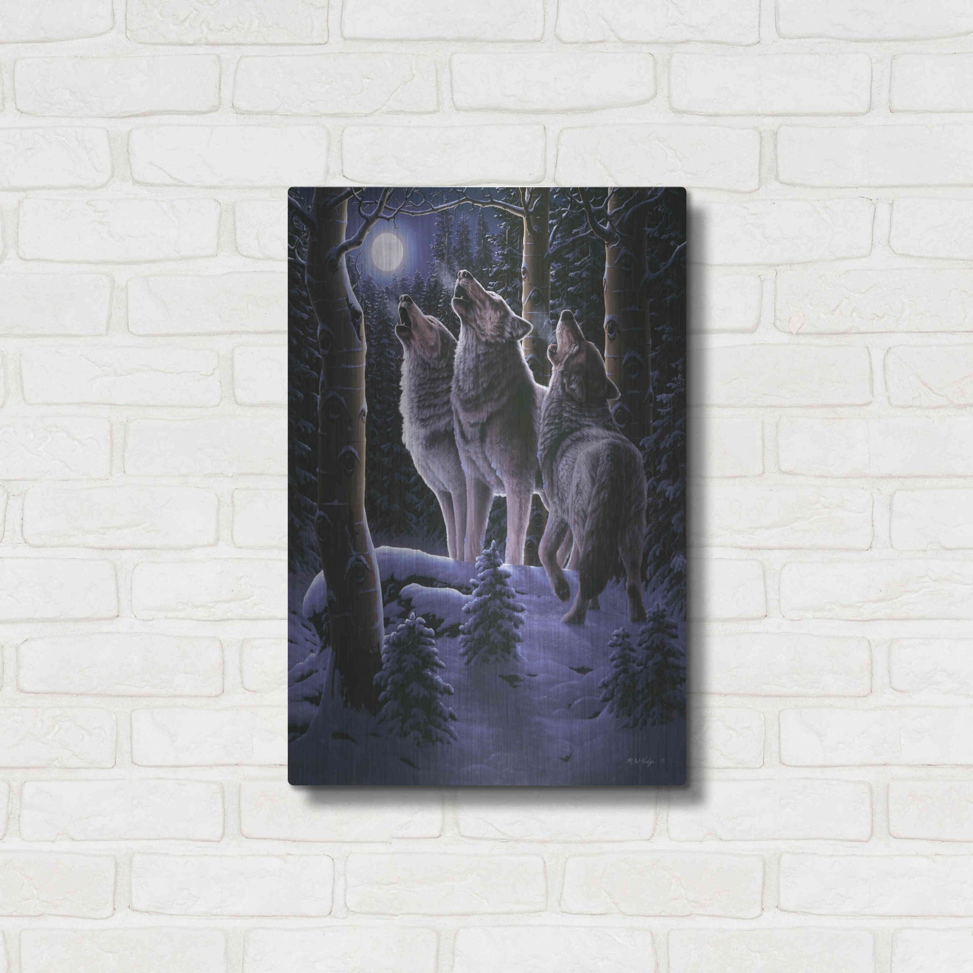 Luxe Metal Art 'Midnight Clear' by R. Hed, Metal Wall Art,16x24