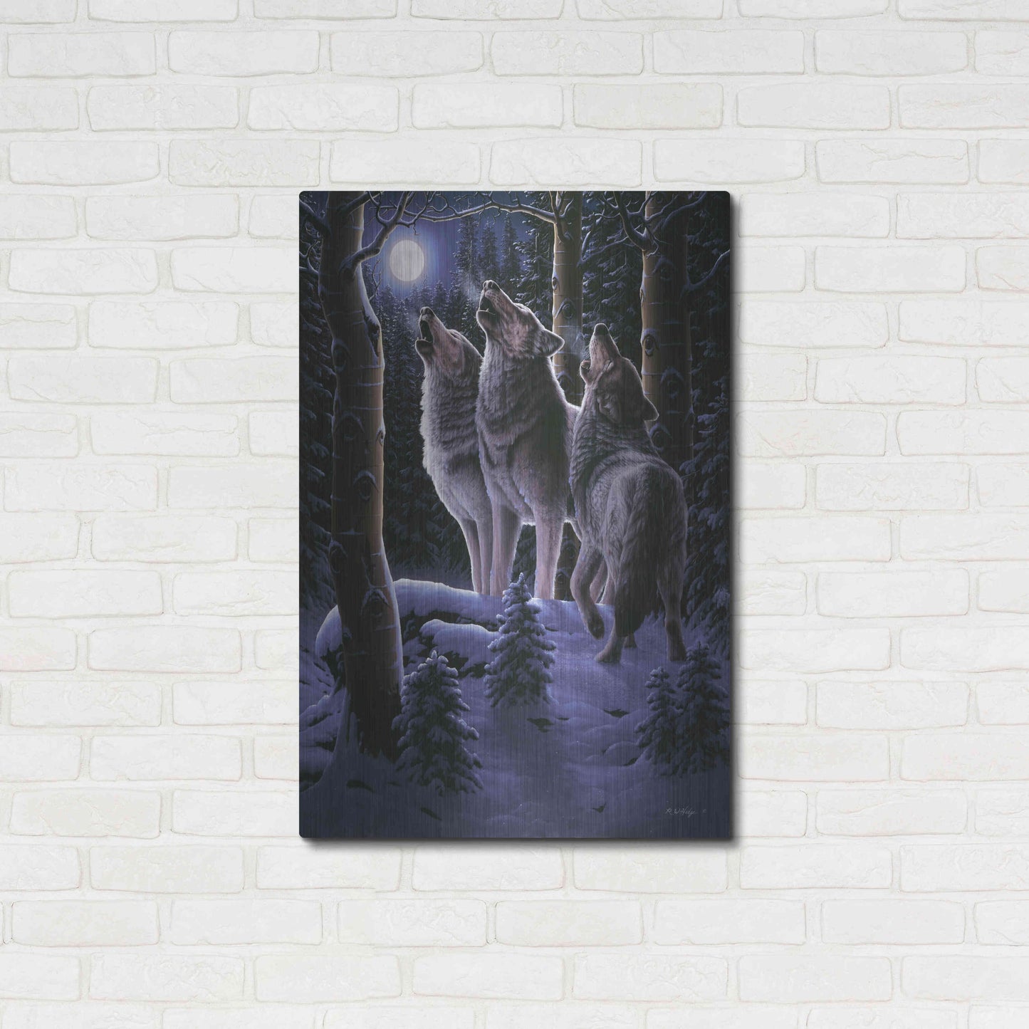 Luxe Metal Art 'Midnight Clear' by R. Hed, Metal Wall Art,24x36