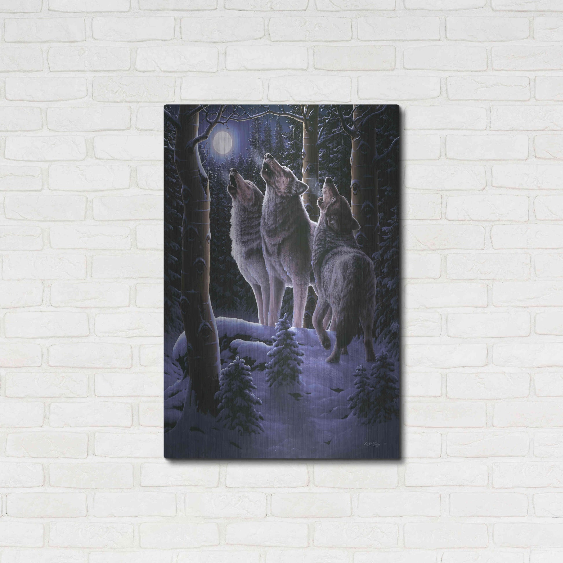 Luxe Metal Art 'Midnight Clear' by R. Hed, Metal Wall Art,24x36