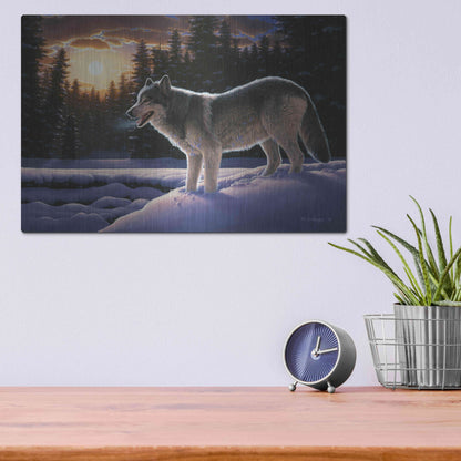 Luxe Metal Art 'New Trail' by R. Hed, Metal Wall Art,16x12