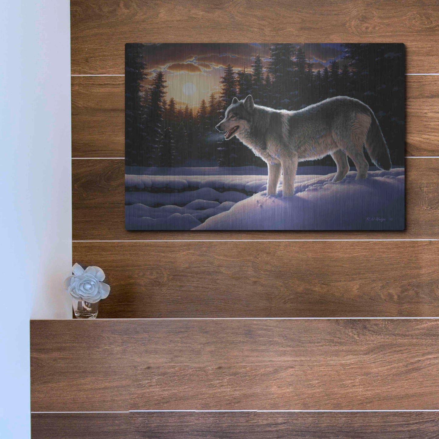 Luxe Metal Art 'New Trail' by R. Hed, Metal Wall Art,16x12