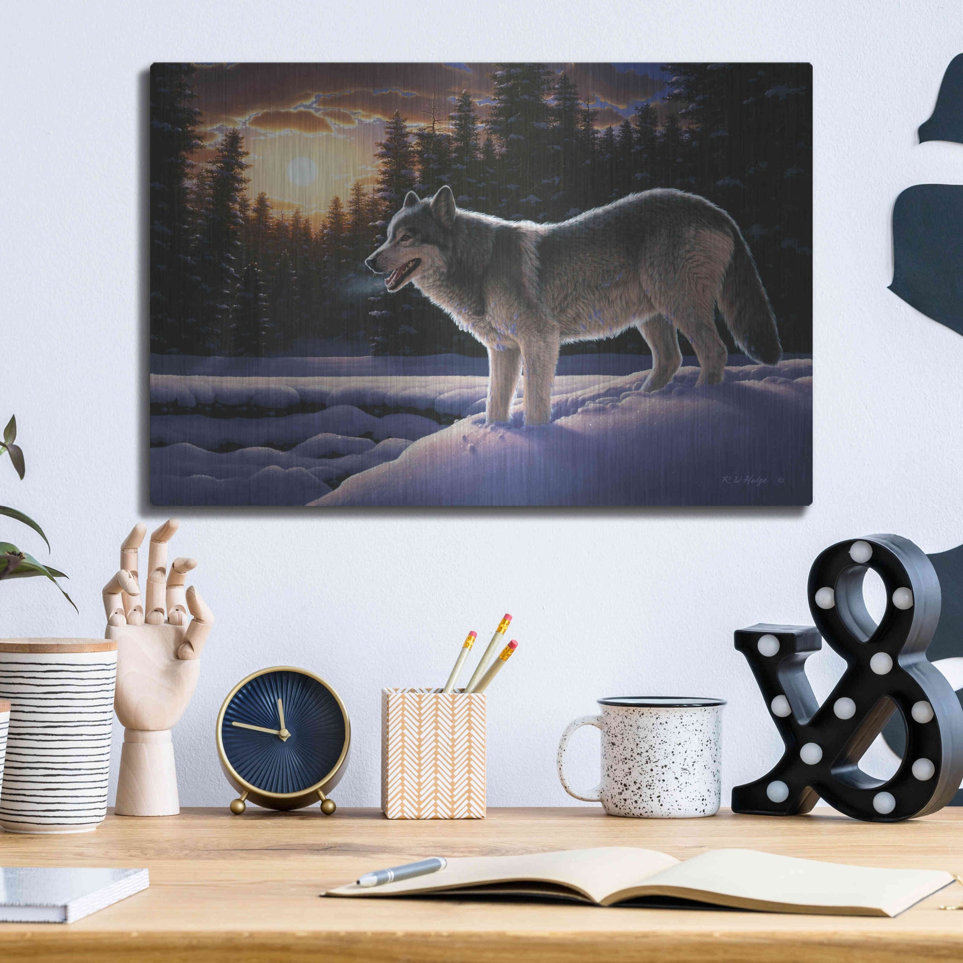 Luxe Metal Art 'New Trail' by R. Hed, Metal Wall Art,16x12