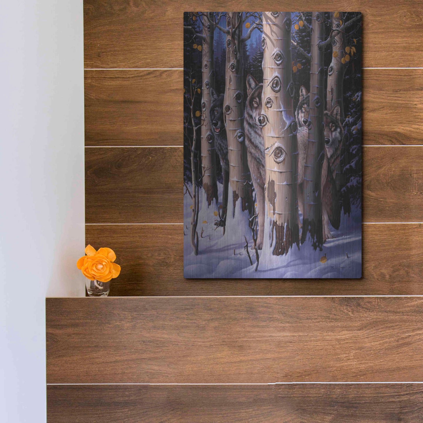 Luxe Metal Art 'The Eyes Of The King' by R. Hed, Metal Wall Art,12x16