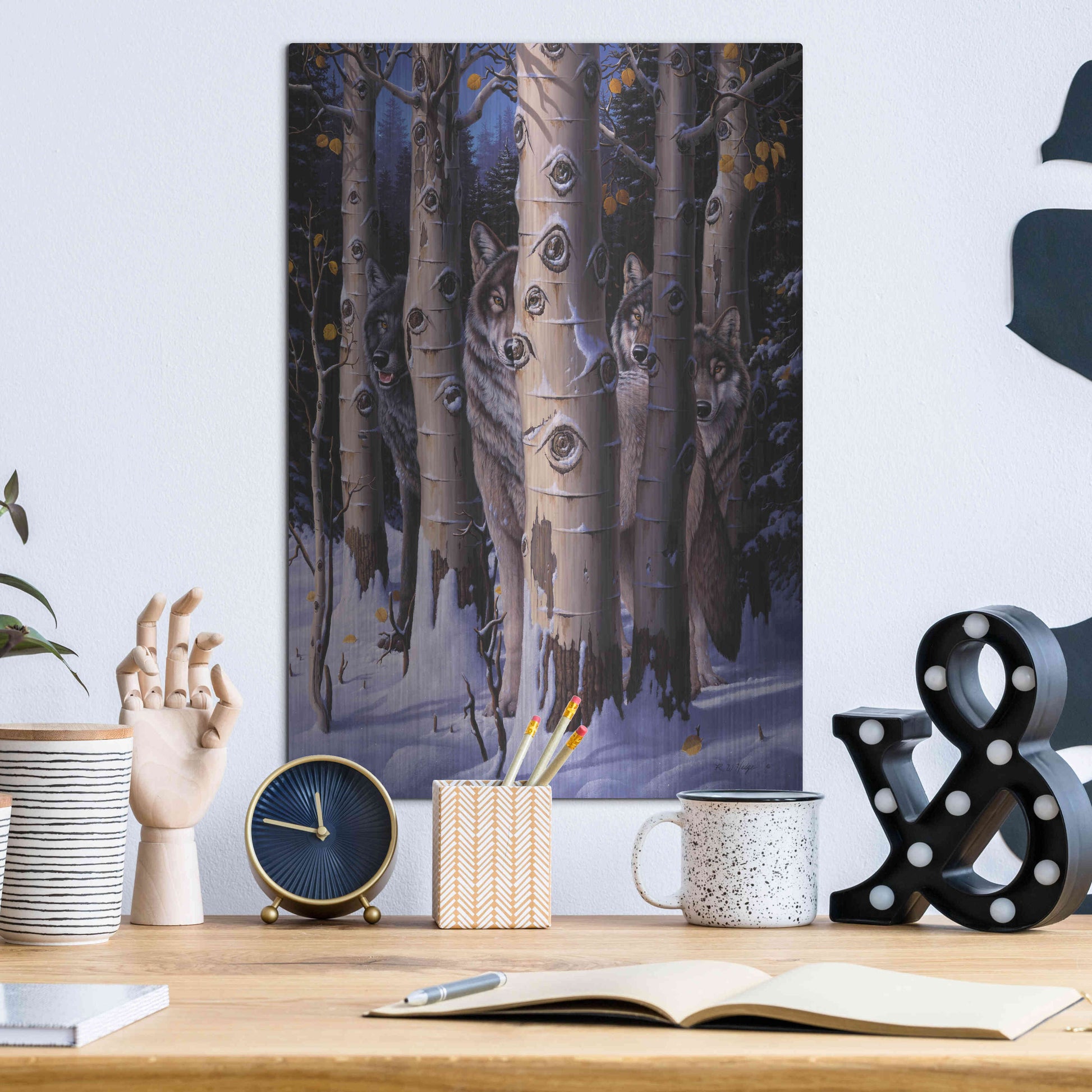 Luxe Metal Art 'The Eyes Of The King' by R. Hed, Metal Wall Art,12x16