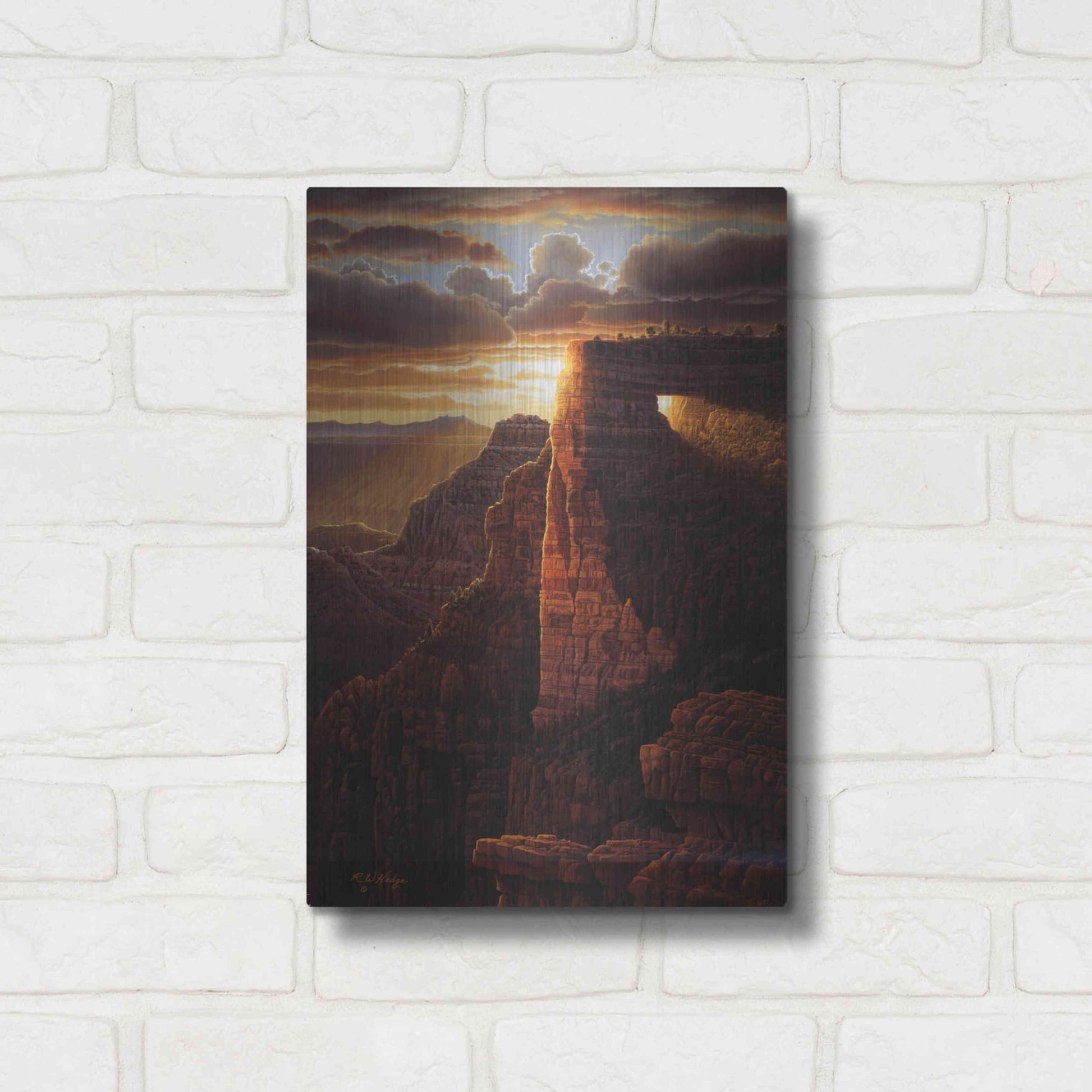 Luxe Metal Art 'The Light Of Life' by R. Hed, Metal Wall Art,12x16