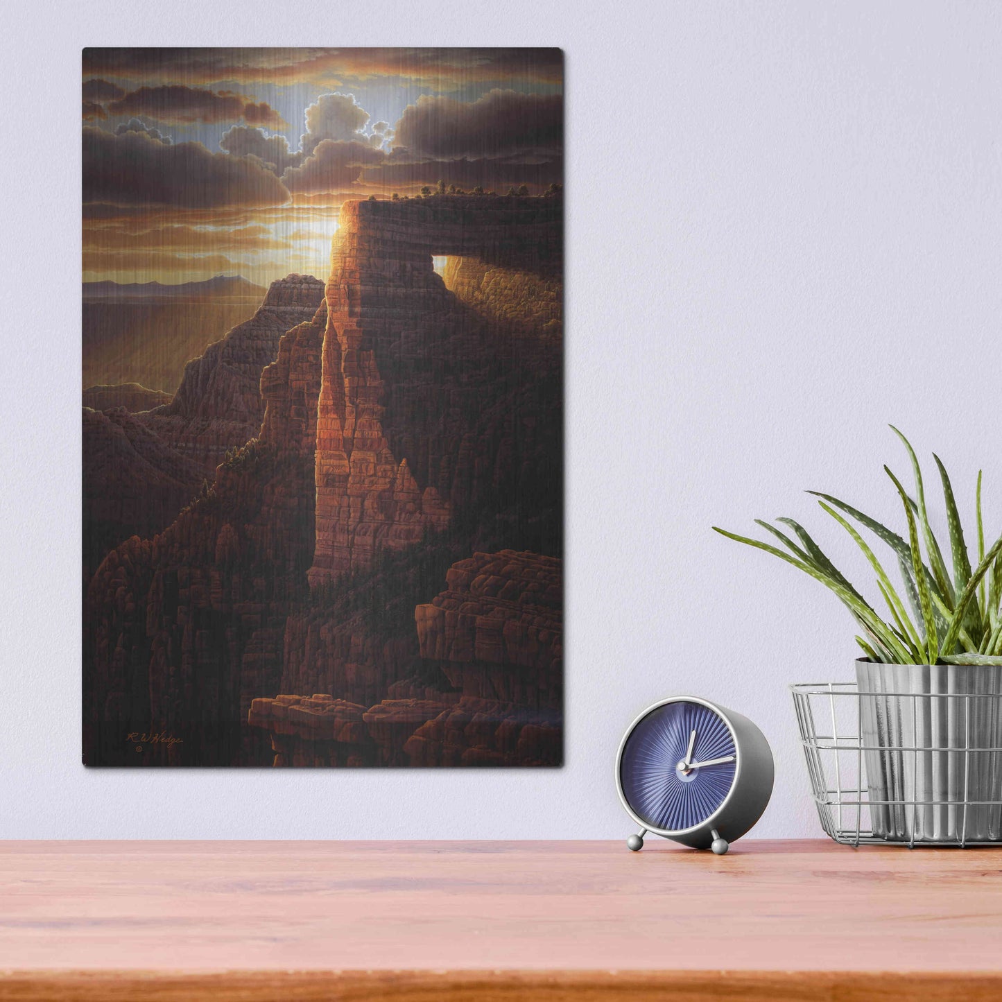 Luxe Metal Art 'The Light Of Life' by R. Hed, Metal Wall Art,12x16