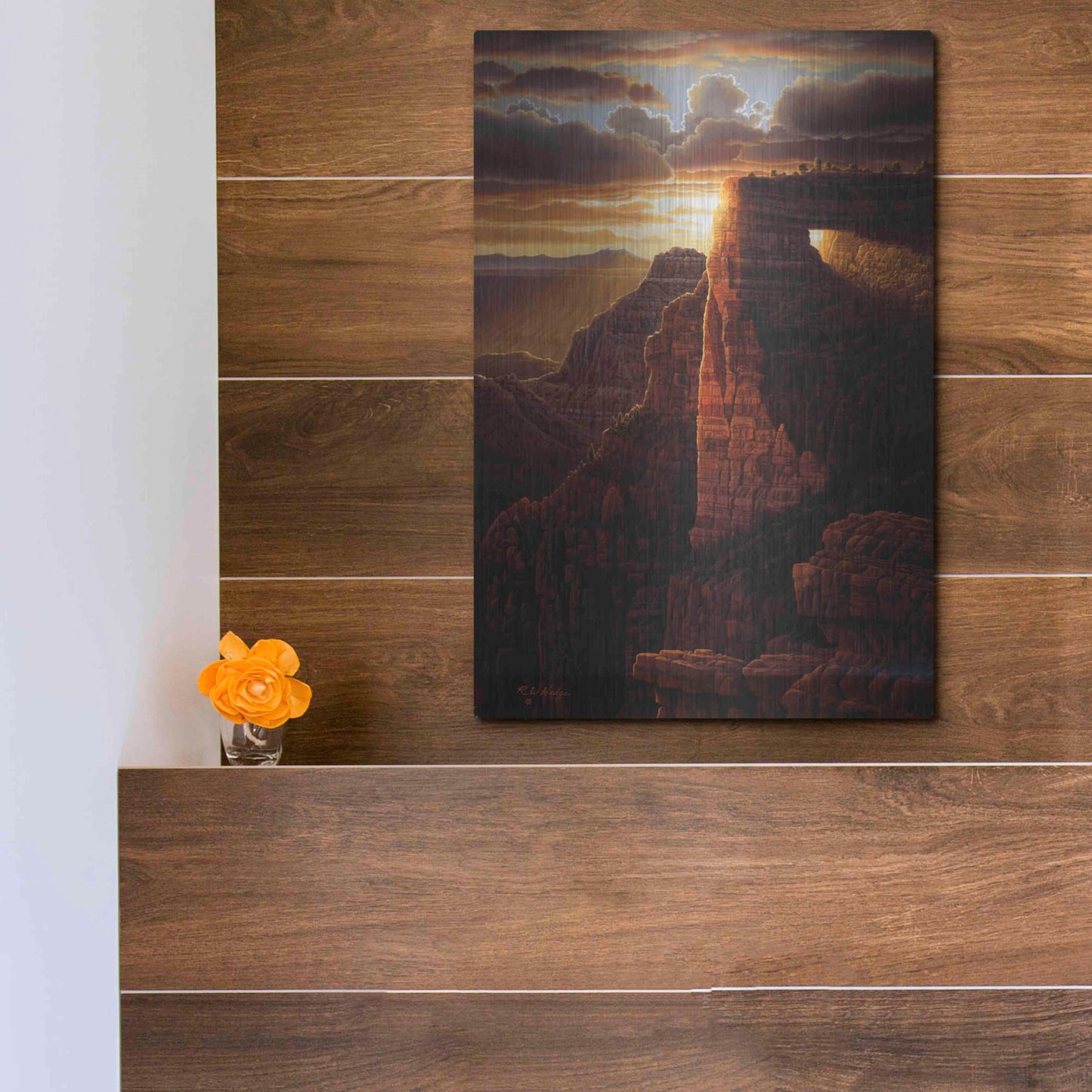 Luxe Metal Art 'The Light Of Life' by R. Hed, Metal Wall Art,12x16