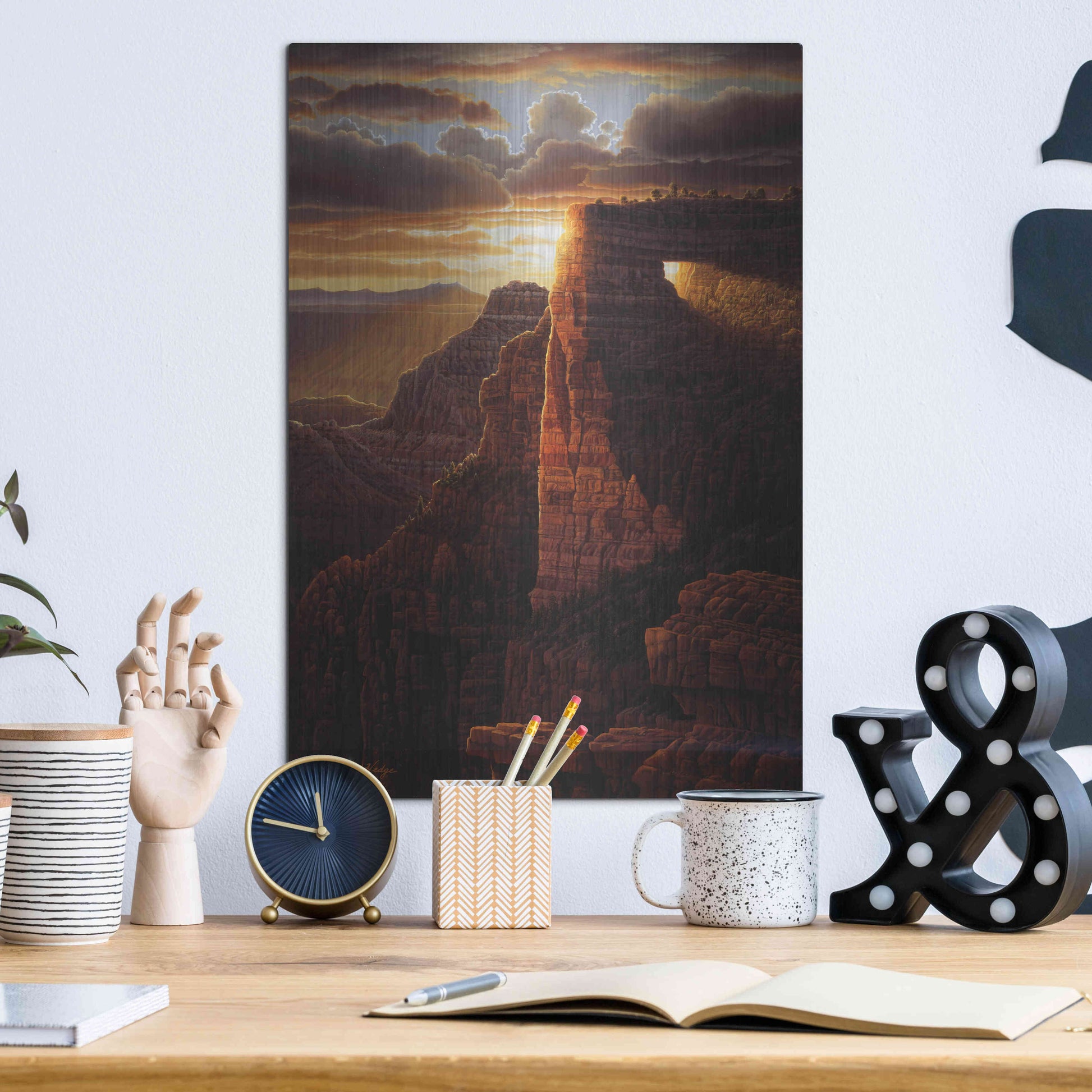 Luxe Metal Art 'The Light Of Life' by R. Hed, Metal Wall Art,12x16