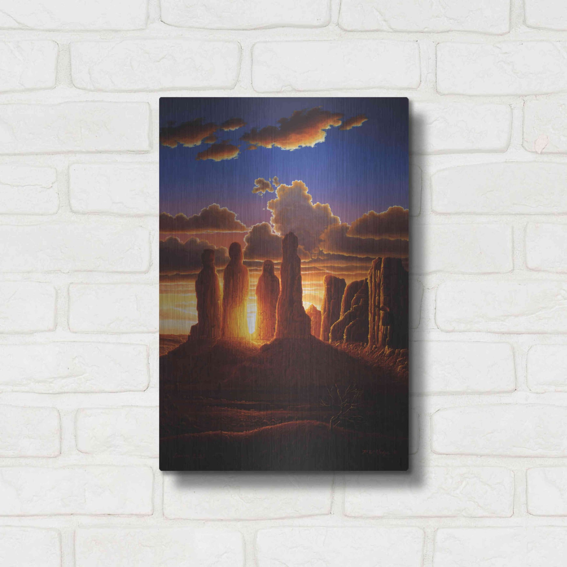 Luxe Metal Art 'Daniel 3.25' by R. Hed, Metal Wall Art,12x16