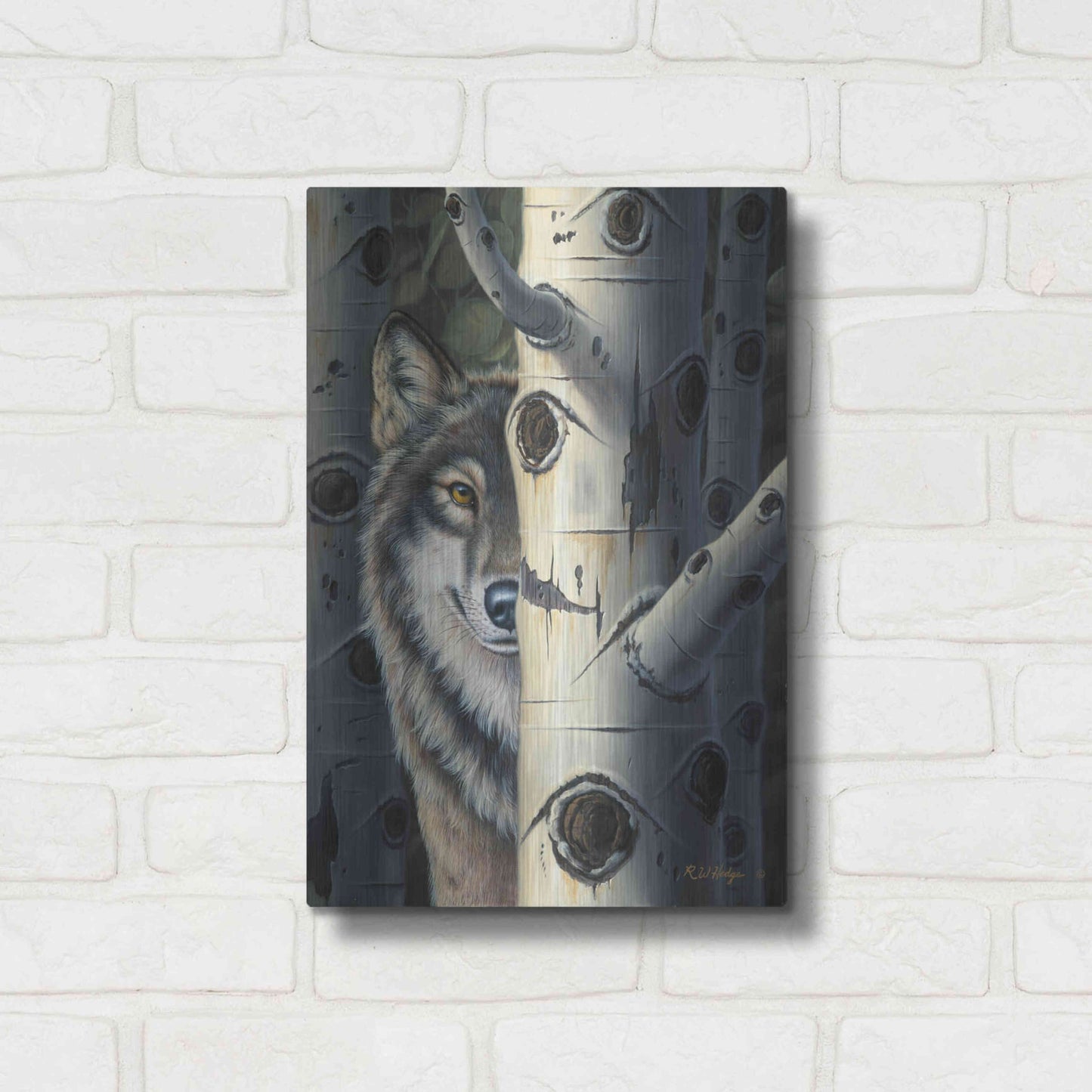 Luxe Metal Art 'Disguise' by R. Hed, Metal Wall Art,12x16