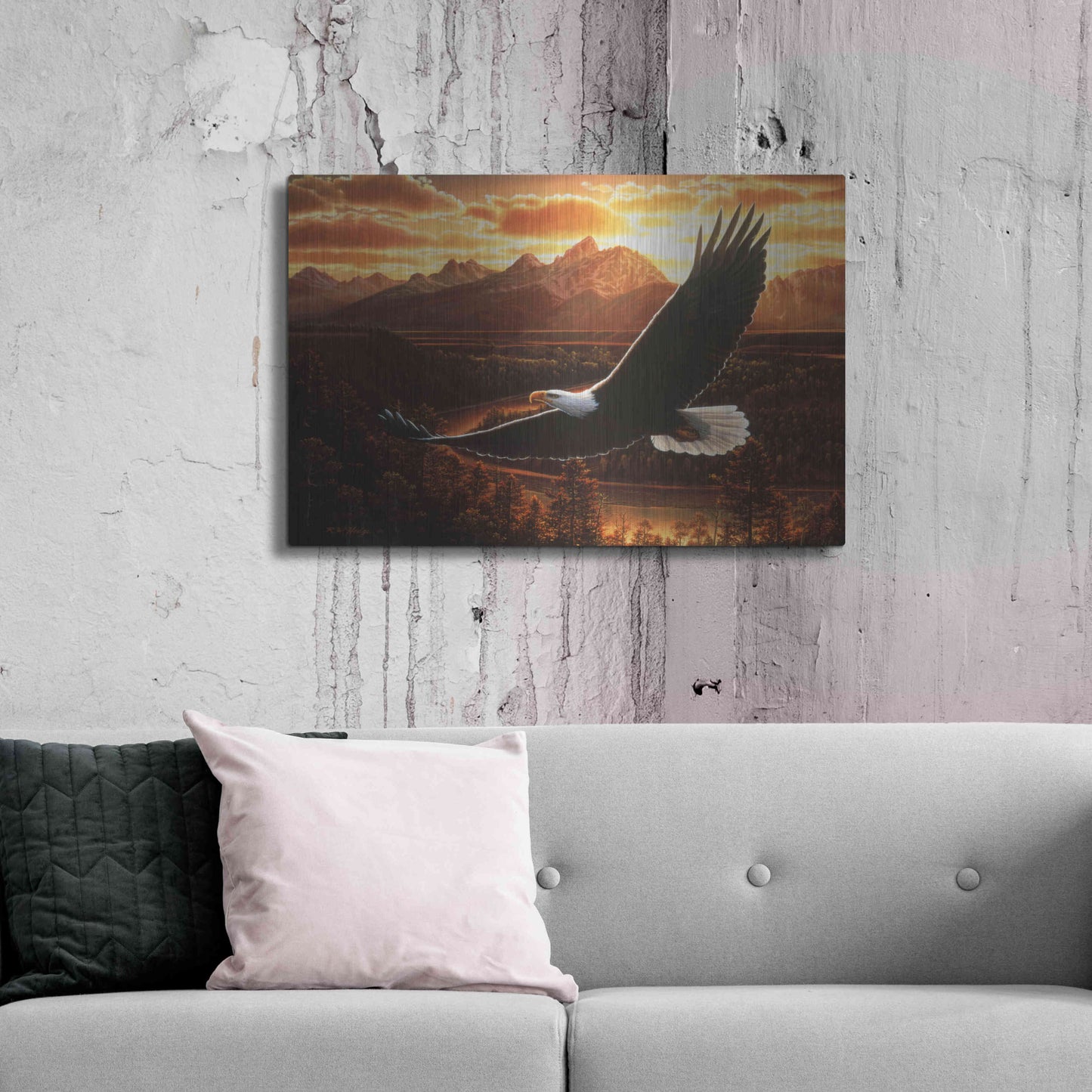 Luxe Metal Art 'Evening Cruise' by R. Hed, Metal Wall Art,36x24