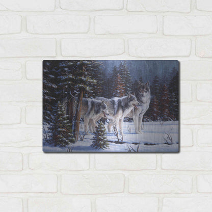 Luxe Metal Art 'Winter Coats' by R. Hed, Metal Wall Art,16x12