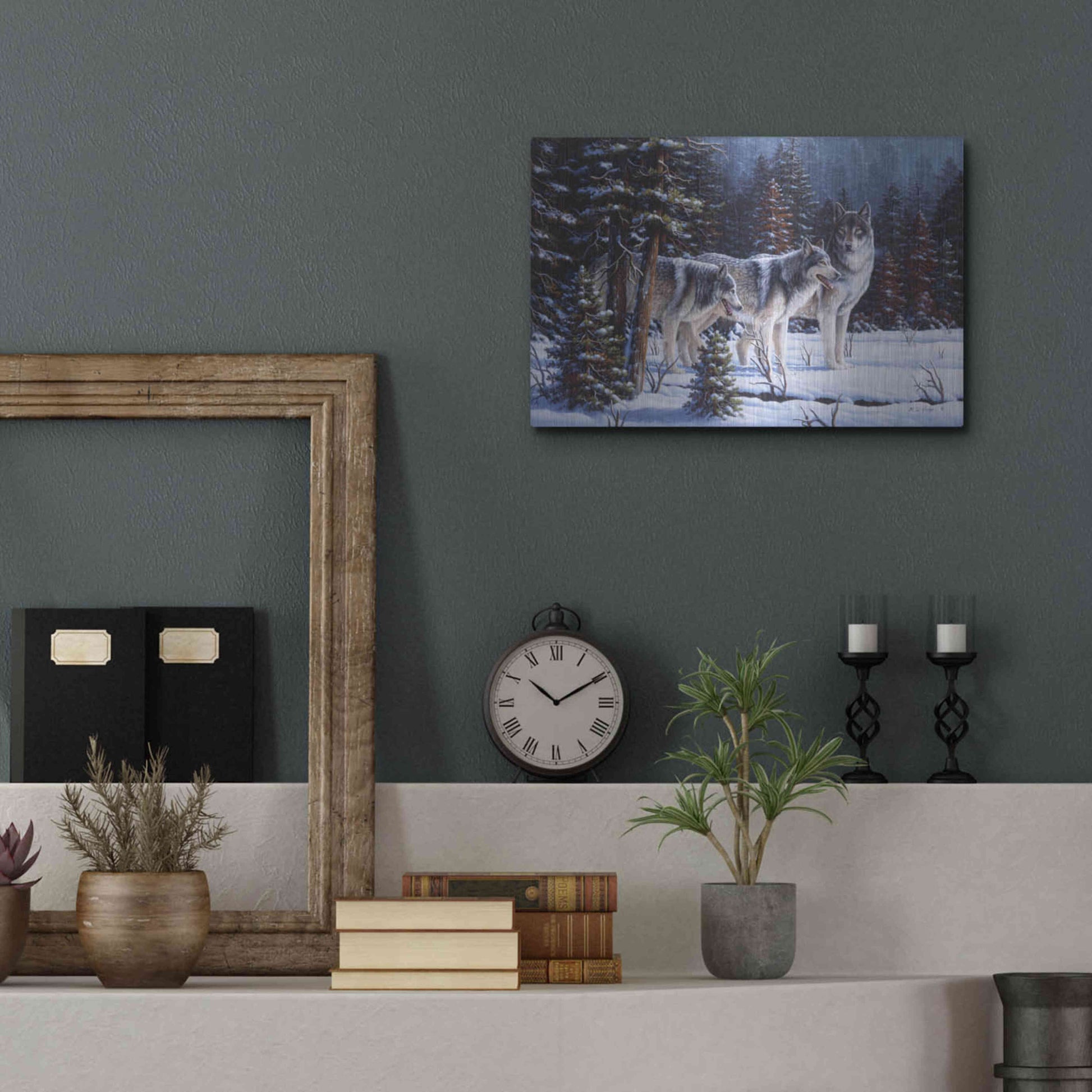 Luxe Metal Art 'Winter Coats' by R. Hed, Metal Wall Art,16x12