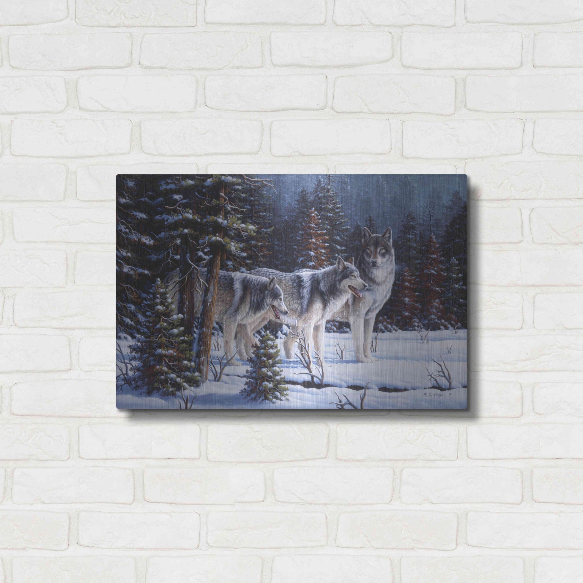 Luxe Metal Art 'Winter Coats' by R. Hed, Metal Wall Art,24x16