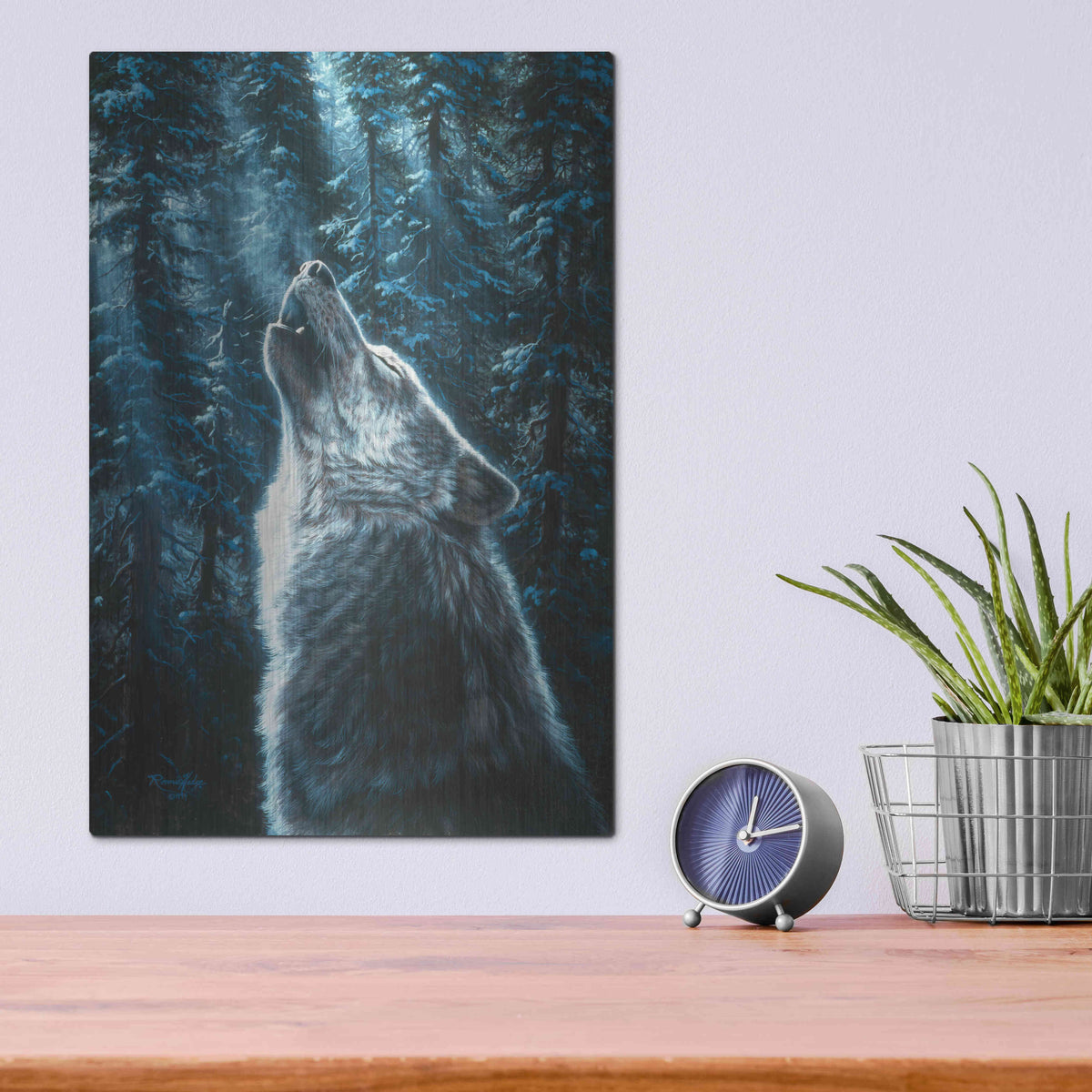 Luxe Metal Art 'Moonlight' by R. Hed, Metal Wall Art,12x16