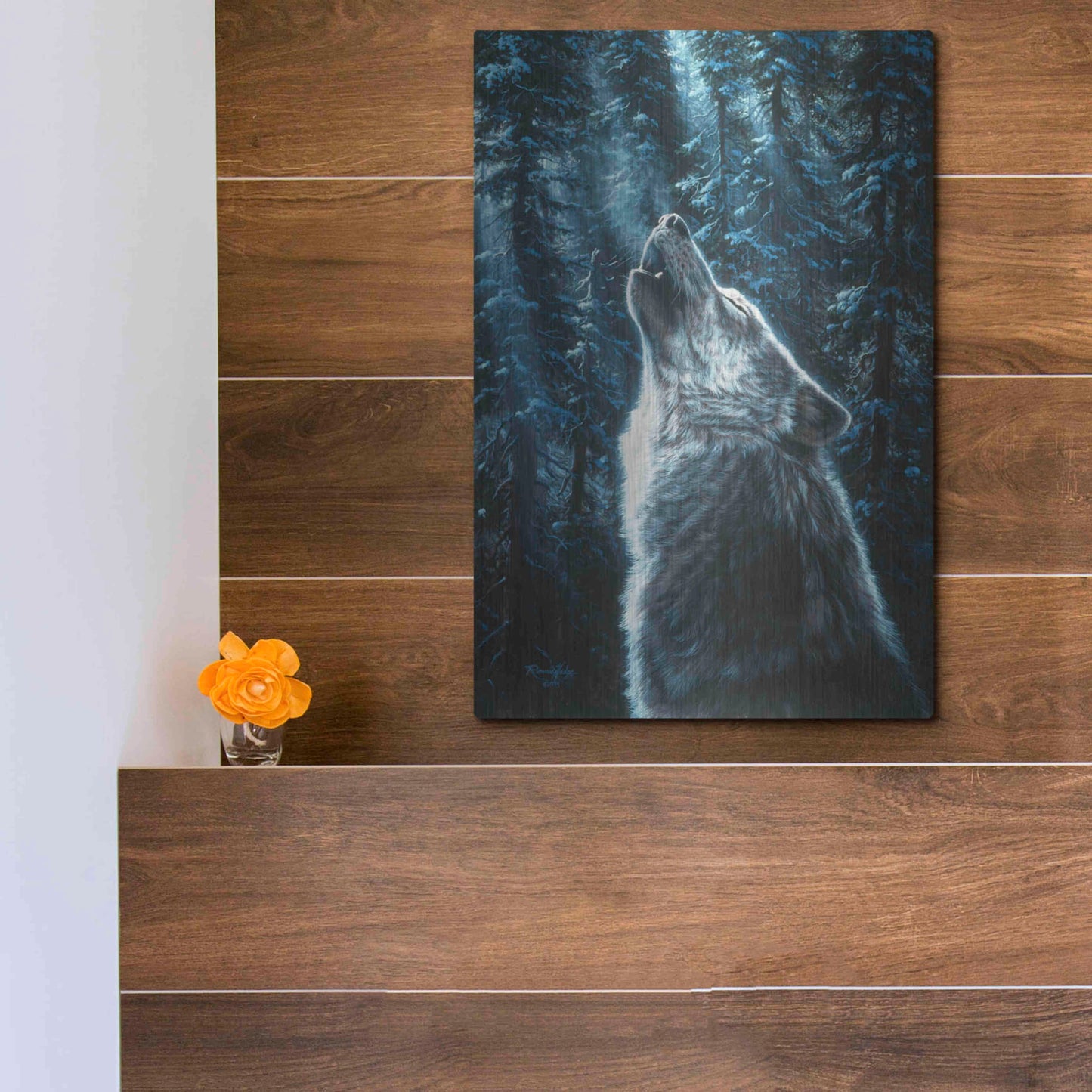 Luxe Metal Art 'Moonlight' by R. Hed, Metal Wall Art,12x16