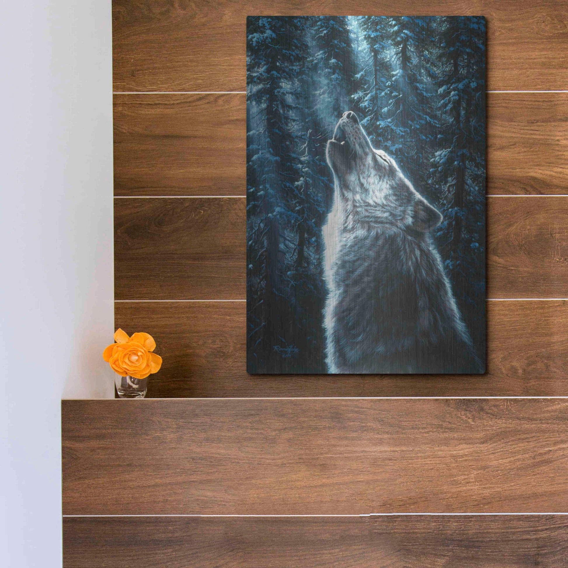 Luxe Metal Art 'Moonlight' by R. Hed, Metal Wall Art,12x16