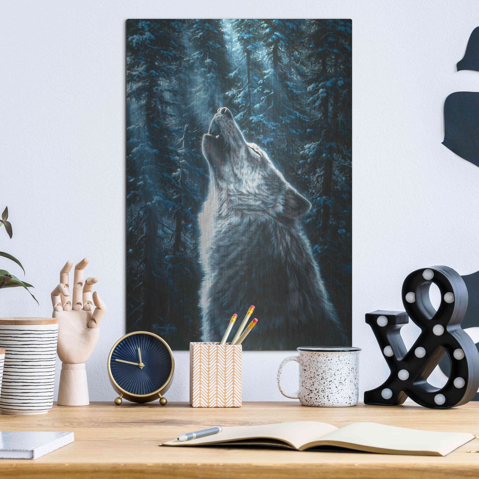 Luxe Metal Art 'Moonlight' by R. Hed, Metal Wall Art,12x16