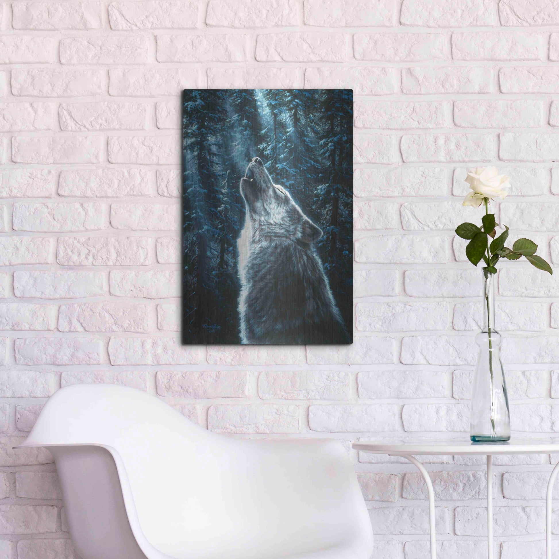 Luxe Metal Art 'Moonlight' by R. Hed, Metal Wall Art,16x24