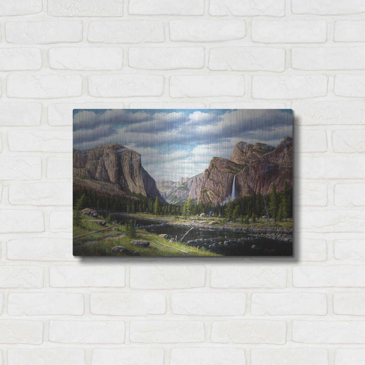 Luxe Metal Art 'River Of Mercy' by R. Hed, Metal Wall Art,24x16