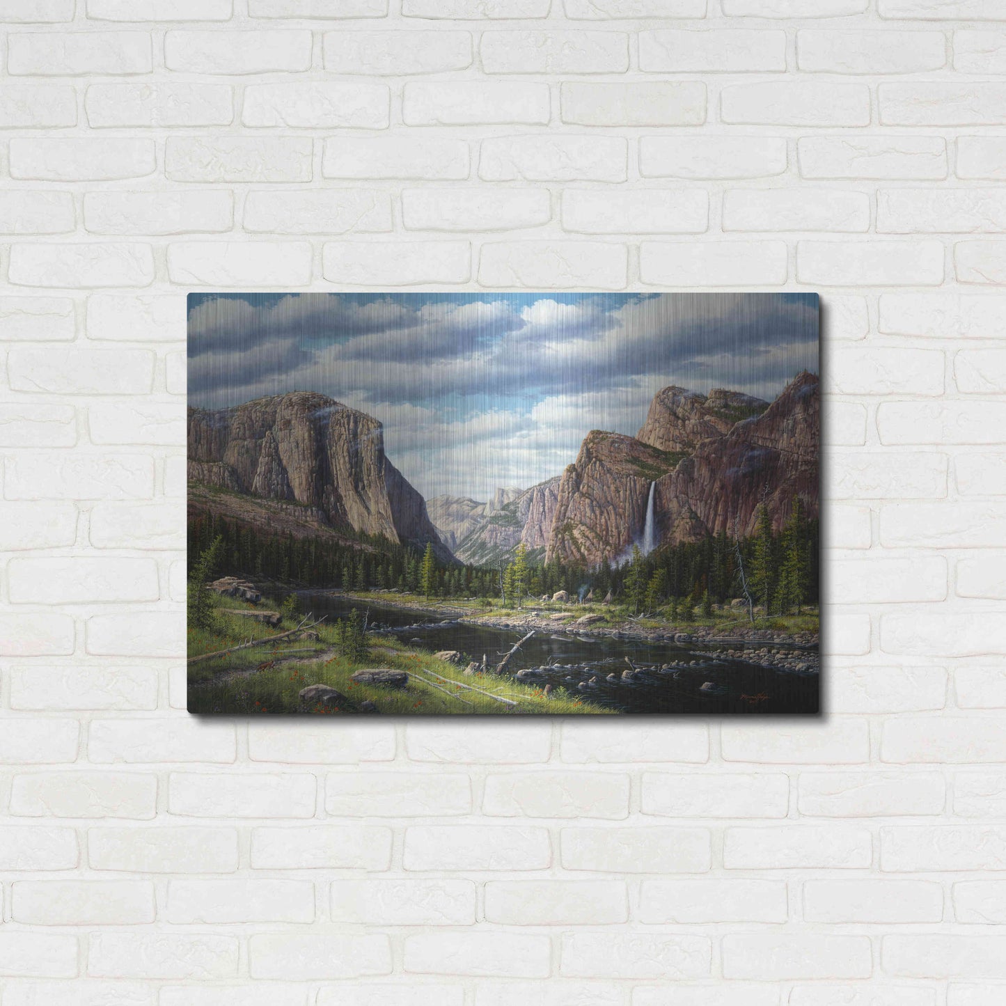 Luxe Metal Art 'River Of Mercy' by R. Hed, Metal Wall Art,36x24