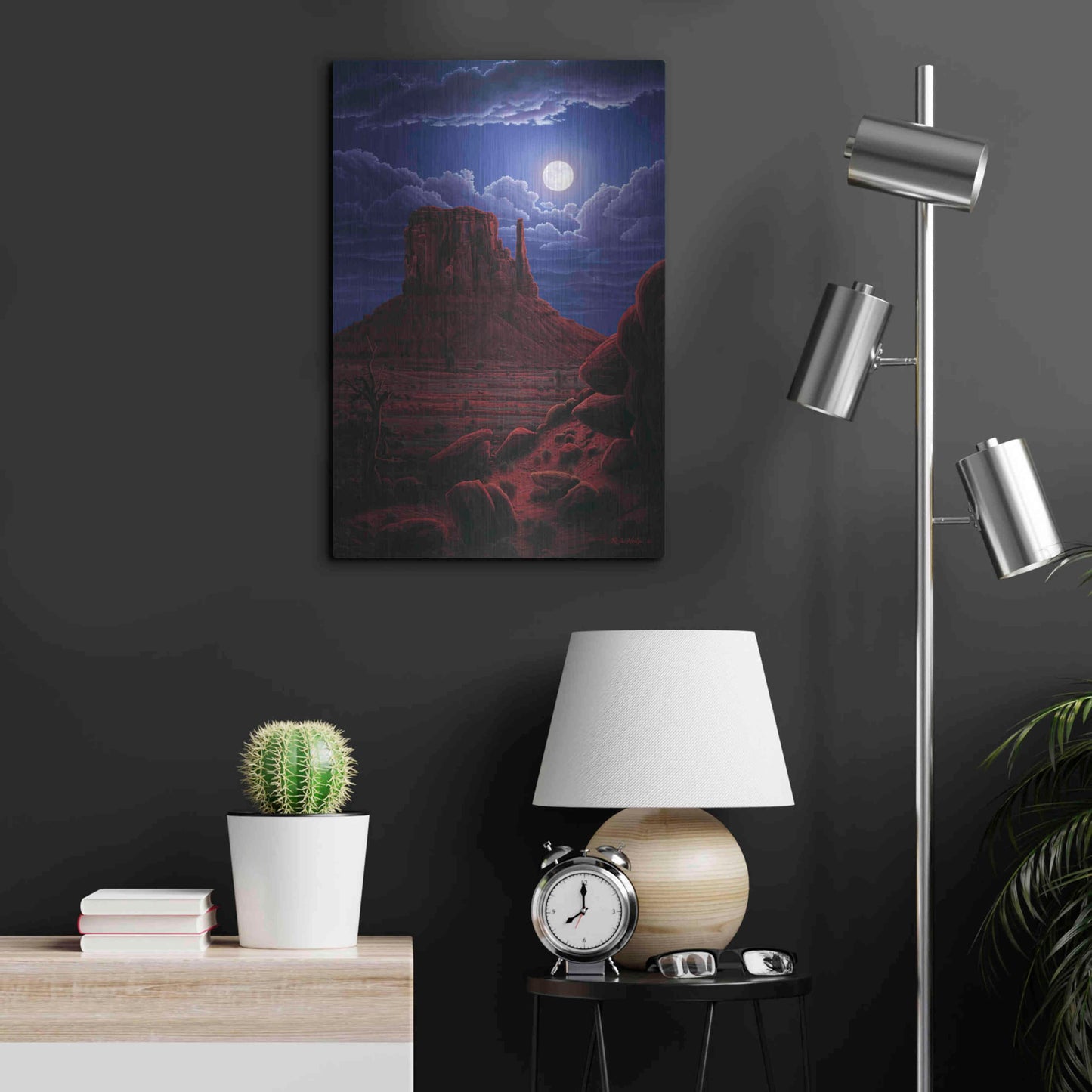 Luxe Metal Art 'Navaho Moon' by R. Hed, Metal Wall Art,16x24