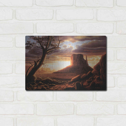 Luxe Metal Art 'The Southwest Sun' by R. Hed, Metal Wall Art,16x12