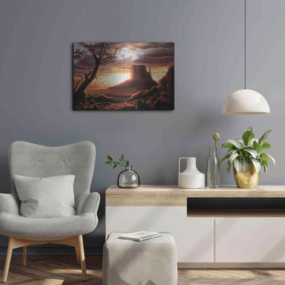 Luxe Metal Art 'The Southwest Sun' by R. Hed, Metal Wall Art,24x16