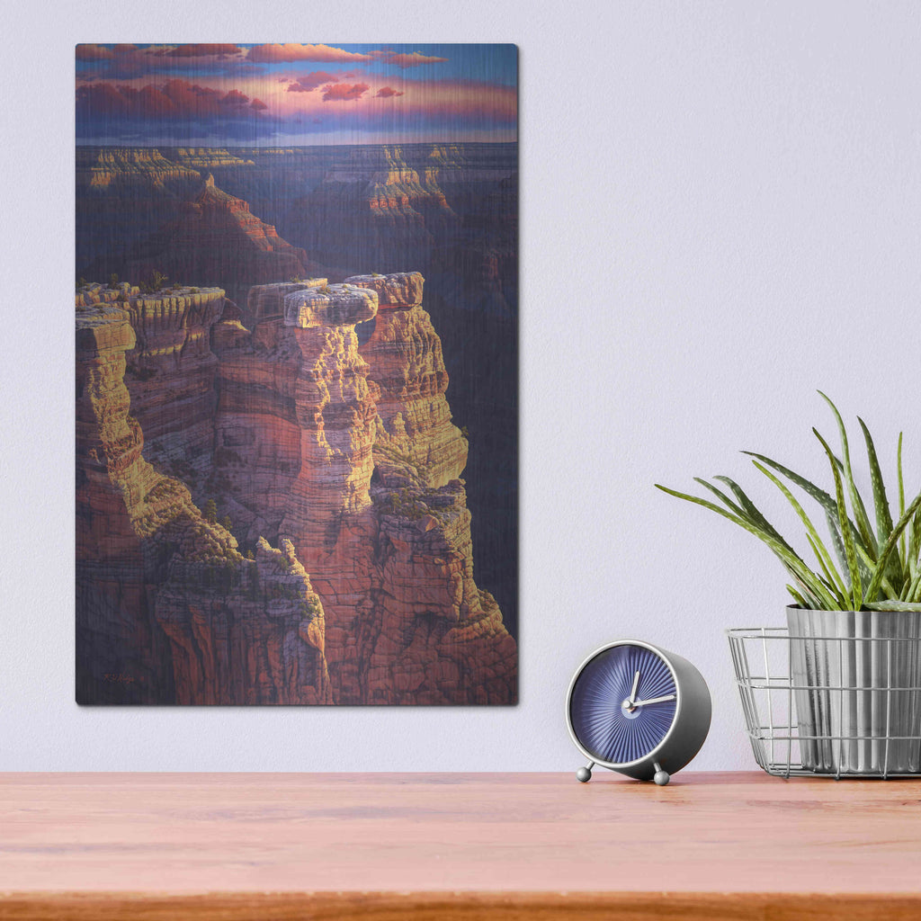 Luxe Metal Art 'The Gold Of Arizona' by R. Hed, Metal Wall Art,12x16