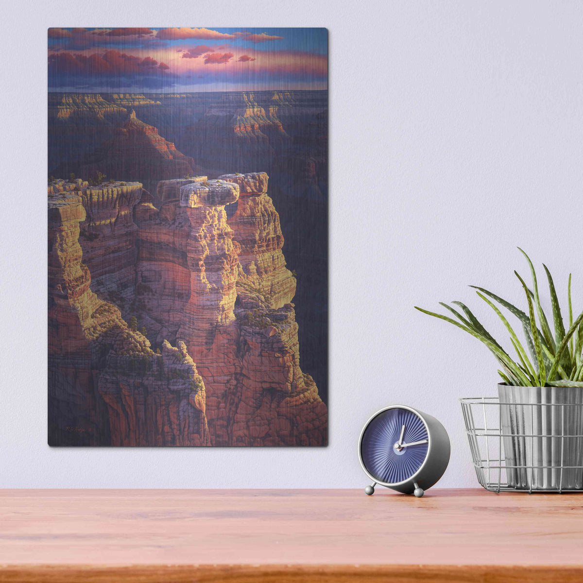 Luxe Metal Art 'The Gold Of Arizona' by R. Hed, Metal Wall Art,12x16