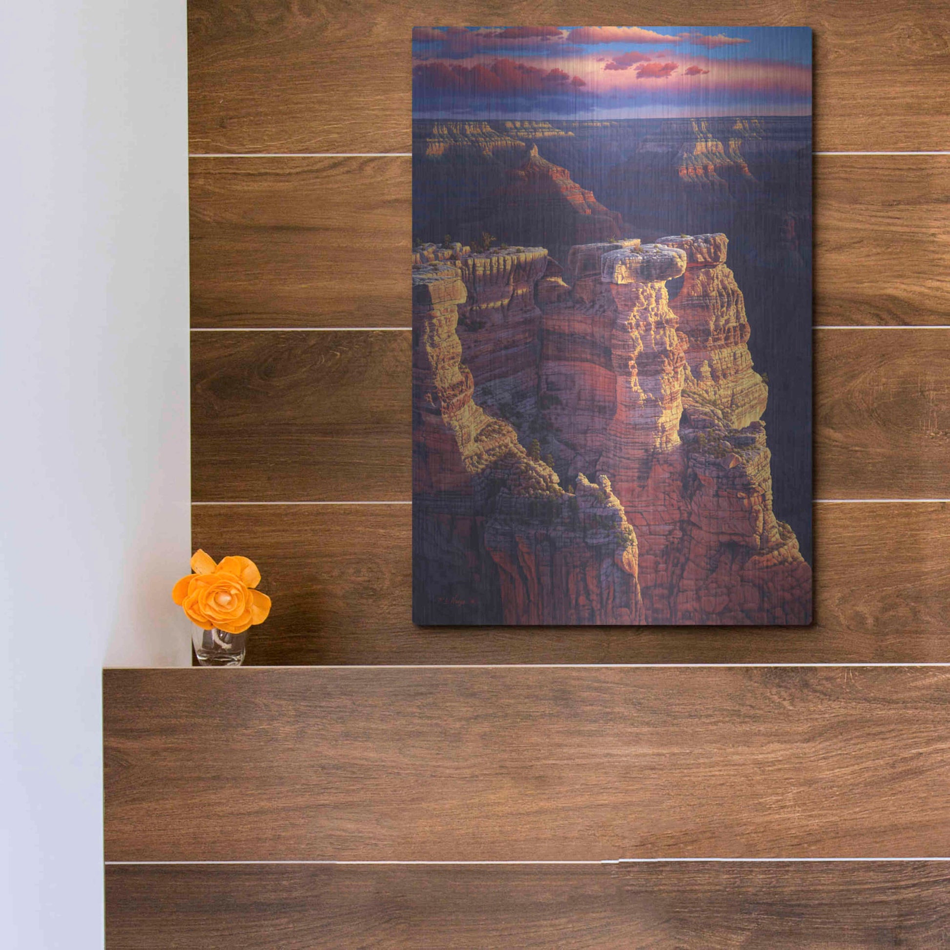 Luxe Metal Art 'The Gold Of Arizona' by R. Hed, Metal Wall Art,12x16