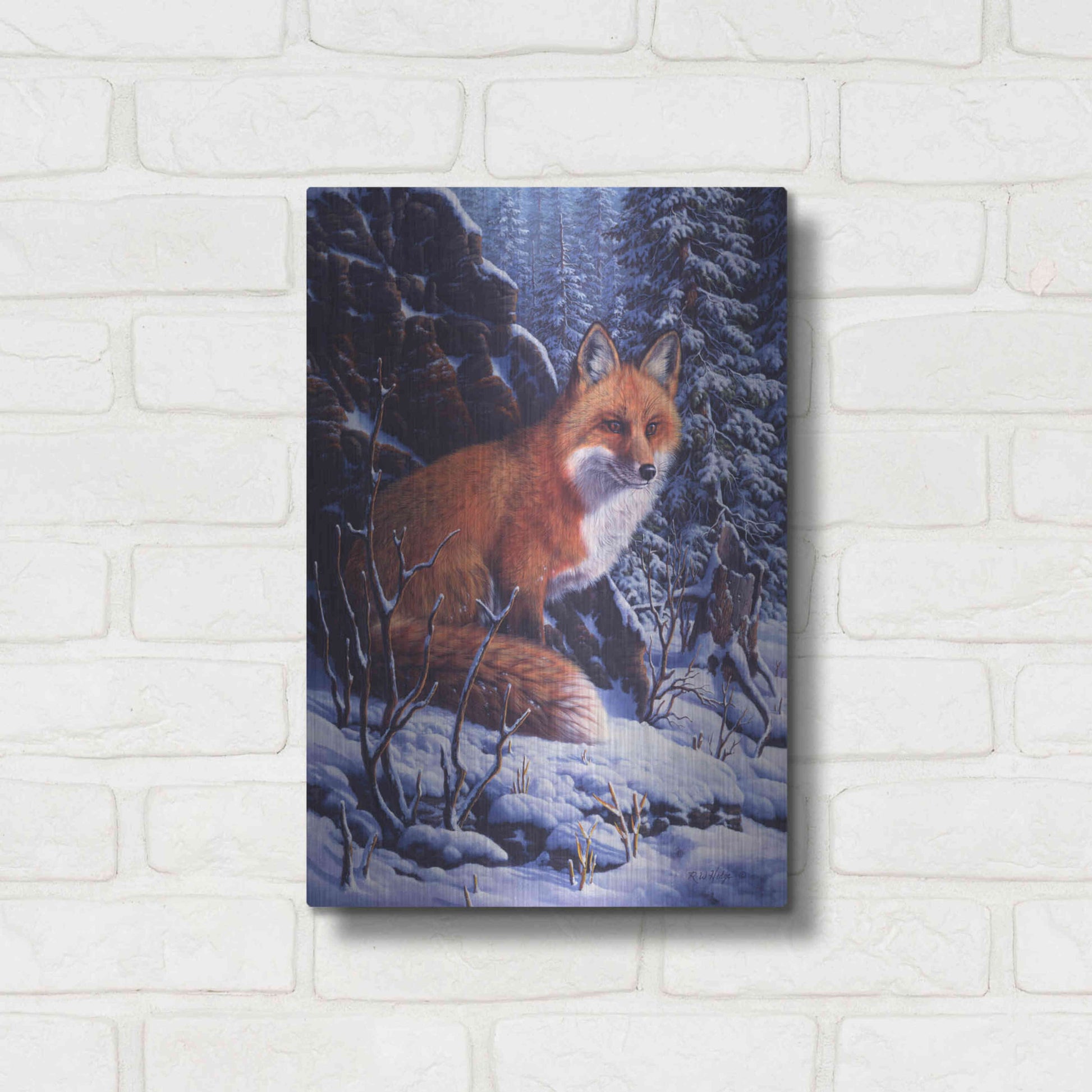 Luxe Metal Art 'Audible Hush' by R. Hed, Metal Wall Art,12x16