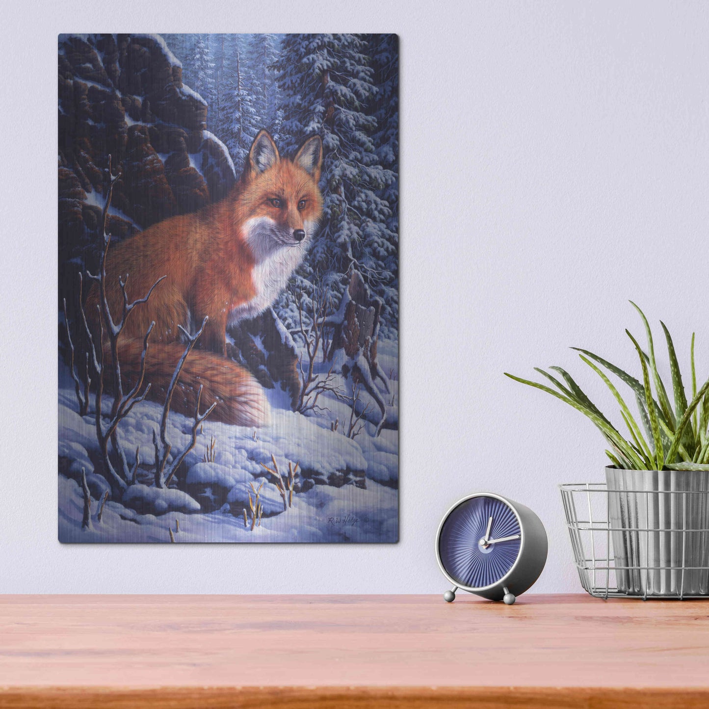 Luxe Metal Art 'Audible Hush' by R. Hed, Metal Wall Art,12x16