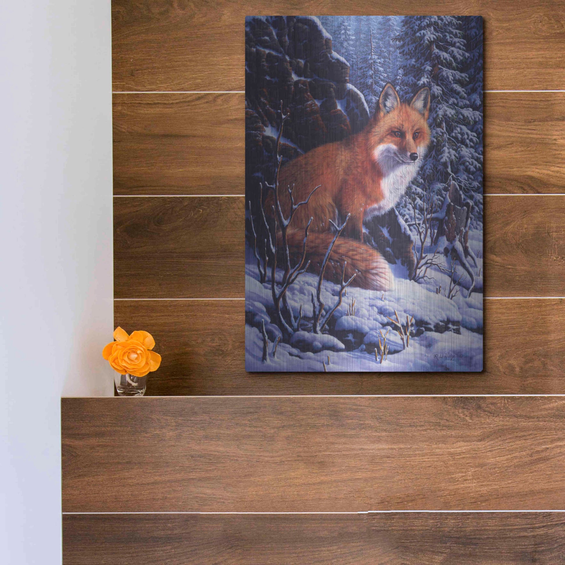 Luxe Metal Art 'Audible Hush' by R. Hed, Metal Wall Art,12x16