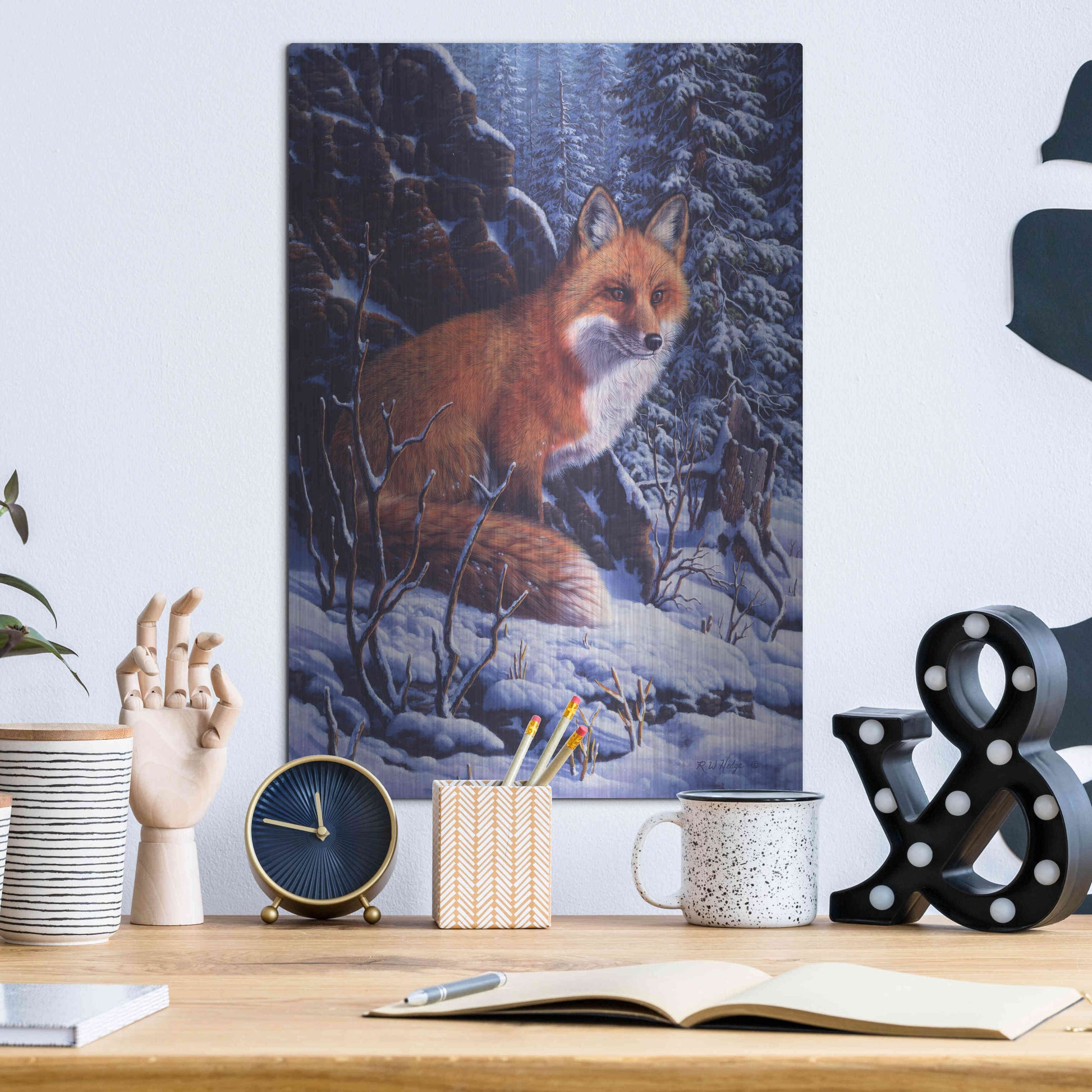 Luxe Metal Art 'Audible Hush' by R. Hed, Metal Wall Art,12x16