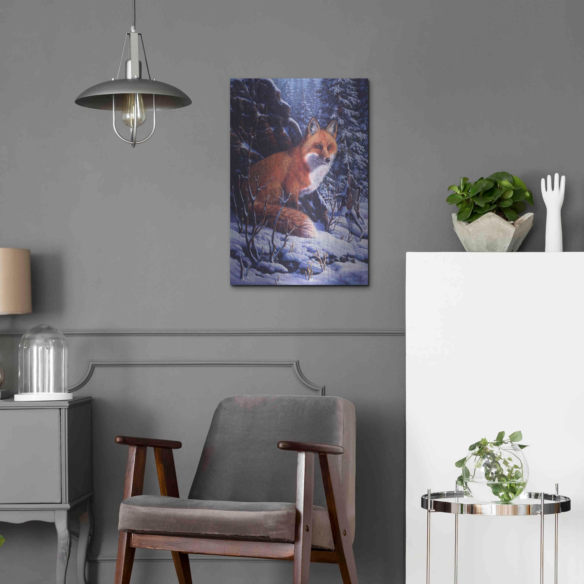 Luxe Metal Art 'Audible Hush' by R. Hed, Metal Wall Art,16x24