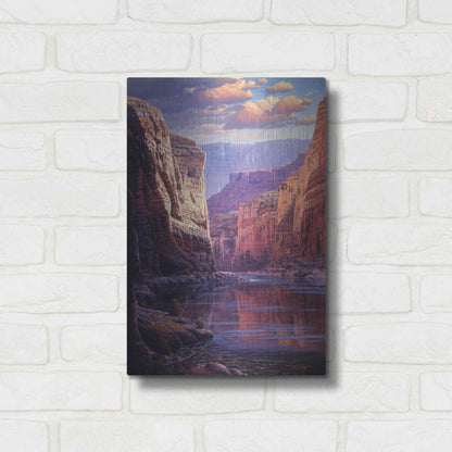 Luxe Metal Art 'River Through The Past' by R. Hed, Metal Wall Art,12x16