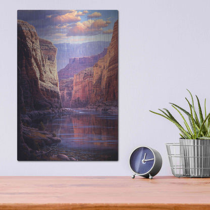 Luxe Metal Art 'River Through The Past' by R. Hed, Metal Wall Art,12x16