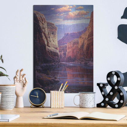 Luxe Metal Art 'River Through The Past' by R. Hed, Metal Wall Art,12x16