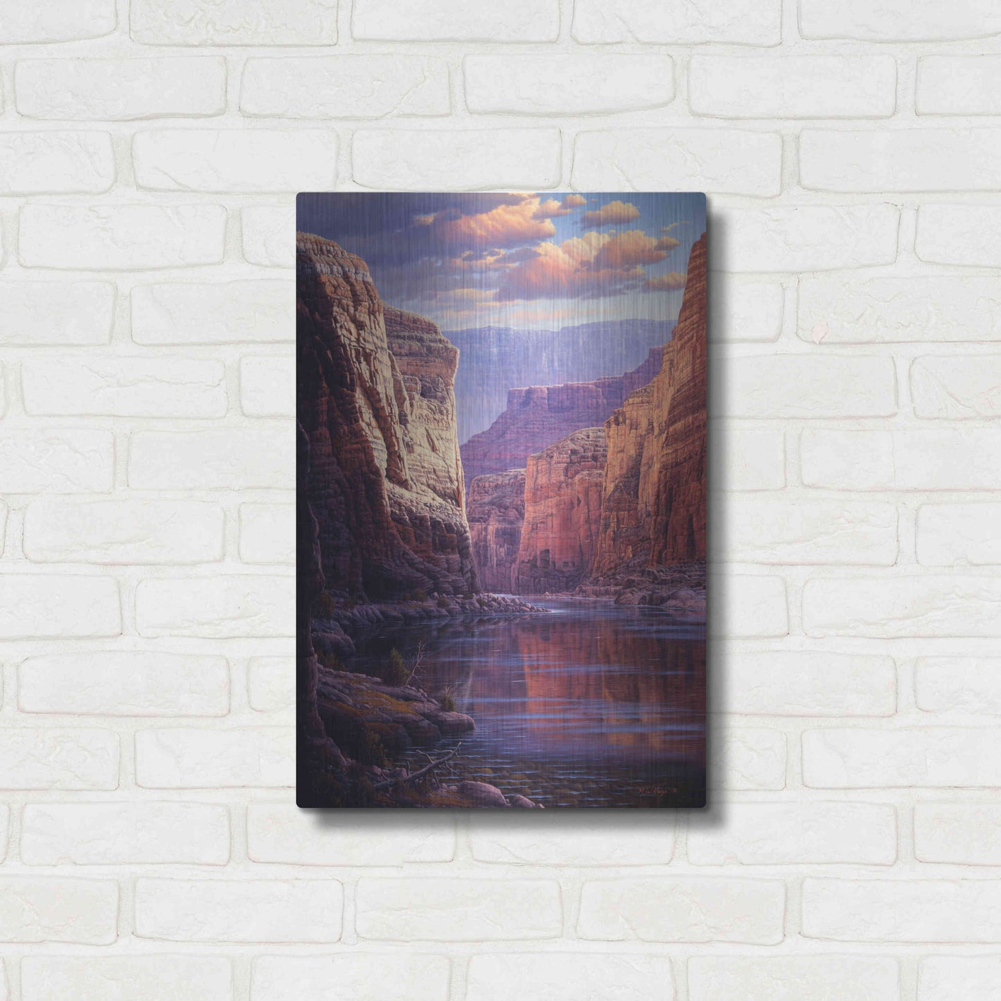 Luxe Metal Art 'River Through The Past' by R. Hed, Metal Wall Art,16x24