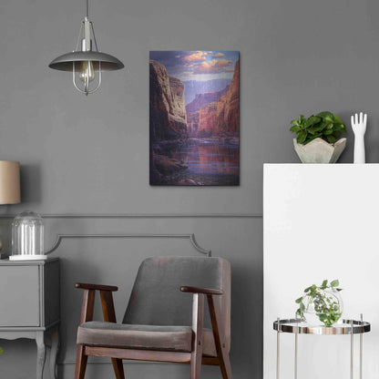 Luxe Metal Art 'River Through The Past' by R. Hed, Metal Wall Art,16x24