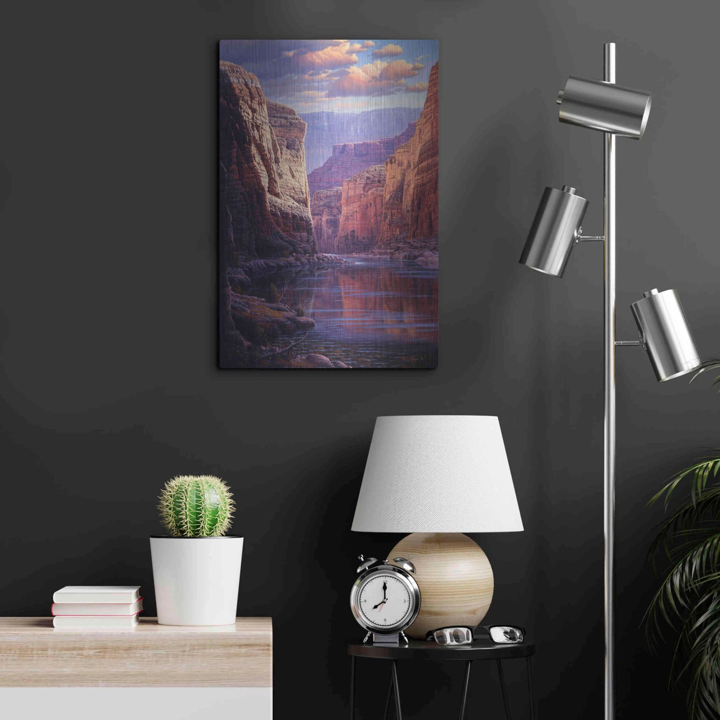 Luxe Metal Art 'River Through The Past' by R. Hed, Metal Wall Art,16x24