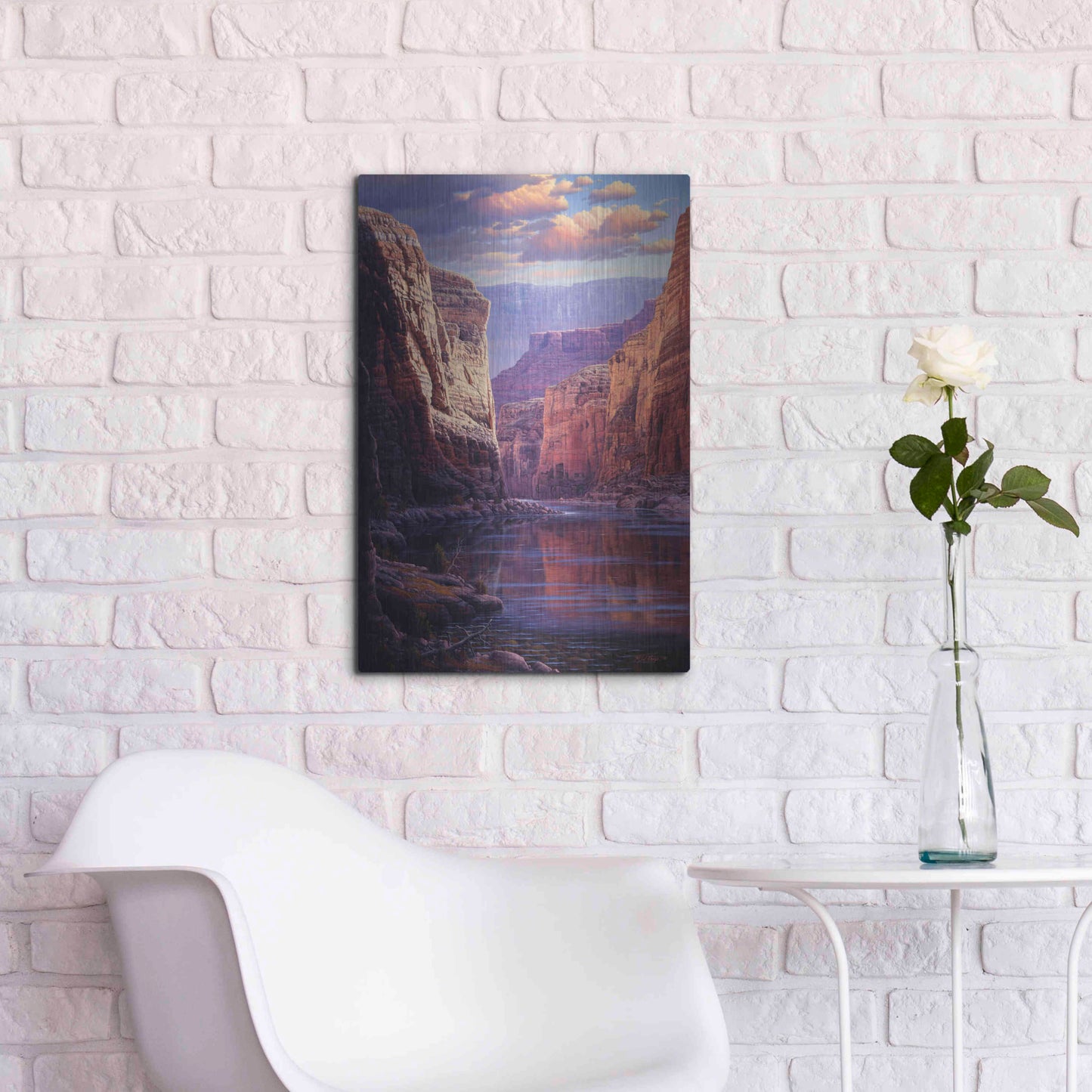 Luxe Metal Art 'River Through The Past' by R. Hed, Metal Wall Art,16x24