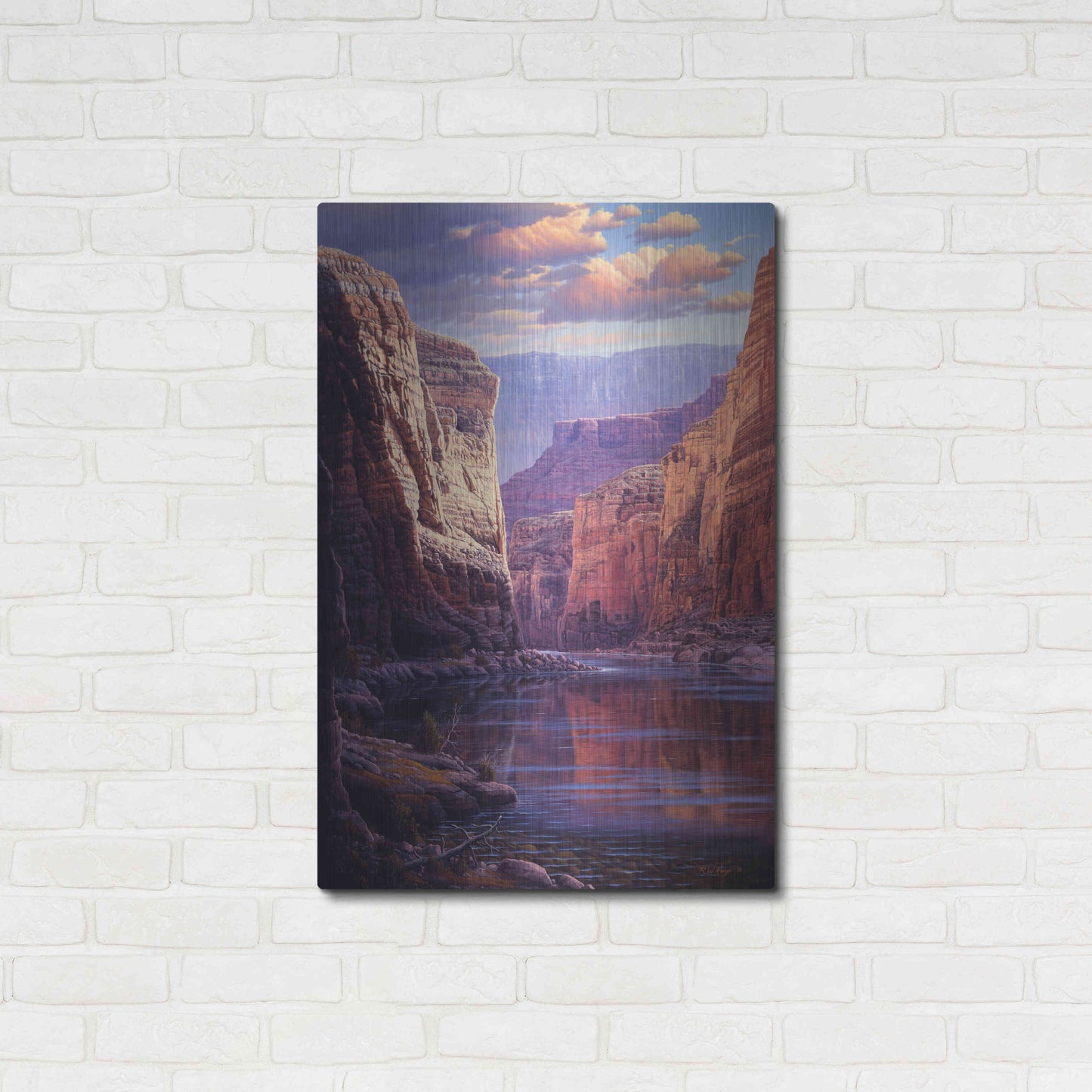 Luxe Metal Art 'River Through The Past' by R. Hed, Metal Wall Art,24x36